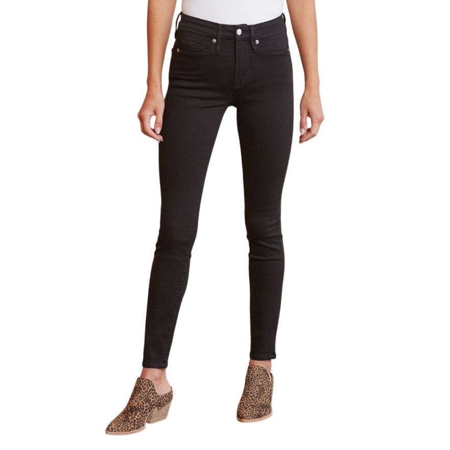 Good American Womens Good Legs Jeans Us 2 26x33 Black Stretch High Skinny Nwt